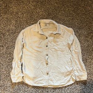 Hollister Cream Houndstooth Button Up Top